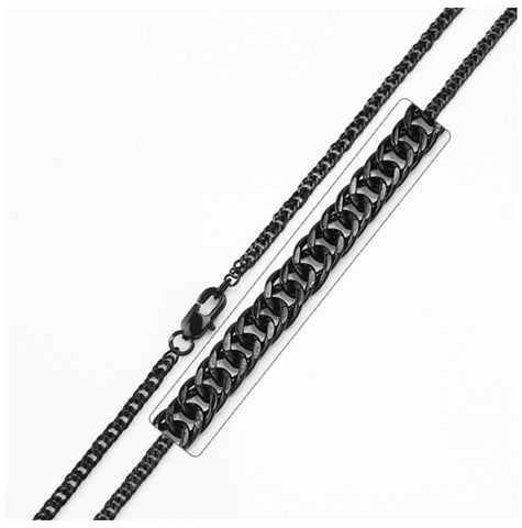 Stainless Steel Black Rhodium Plated Link Curb Chain, <b>size: 16</b>