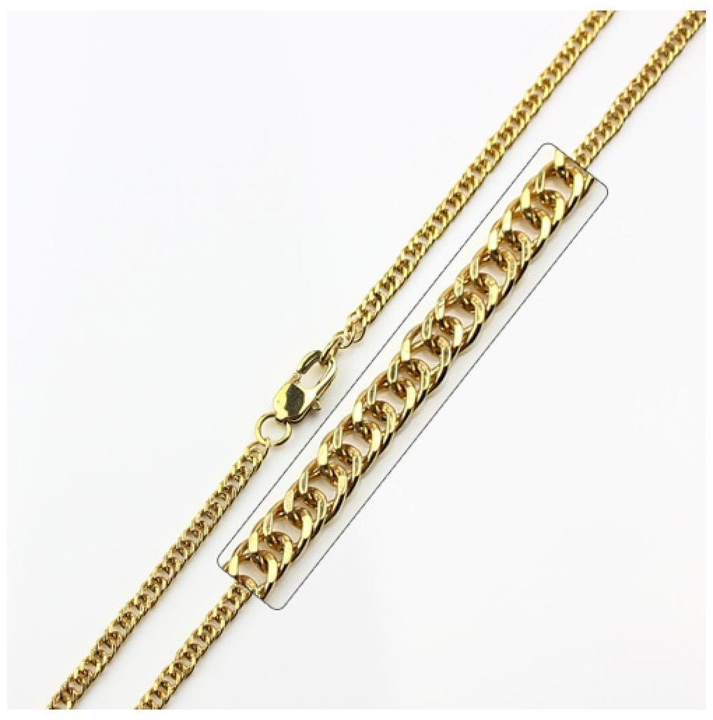 Stainless Steel Gold Plated Link Curb Chain, <b>size: 16</b>