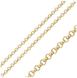 Stainless Steel Gold Color Rolo Chain 2.6mm, <b>size: 16</b>