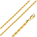 Stainless Steel Rope Chain Gold Color 3mm, <b>size: 16</b>