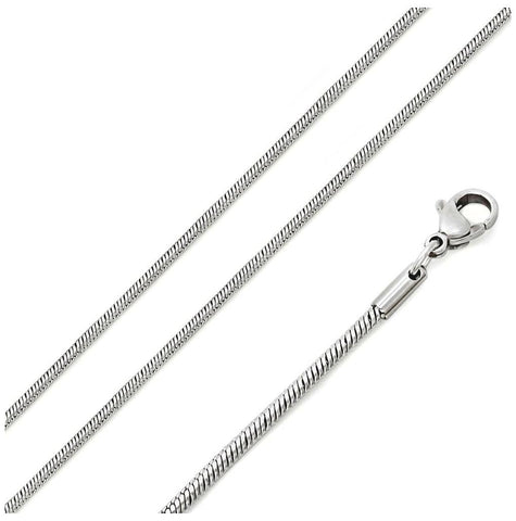 Stainless Steel Round Snake Chain 1.2mm, <b>size: 16</b>