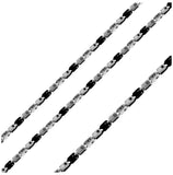 Stainless Steel Open Box Link Black And Steel 2 Toned Chain 3.2mm, <b>size: 16</b>