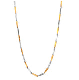 Stainless Steel 2 Toned Gold Color Bullet Chain 2mm, <b>size: 16</b>