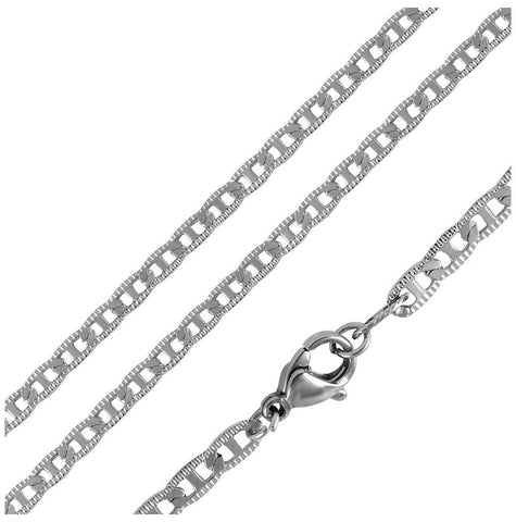 Stainless Steel Diamond Cut Flat Marina Chain 2.9mm, <b>size: 16</b>