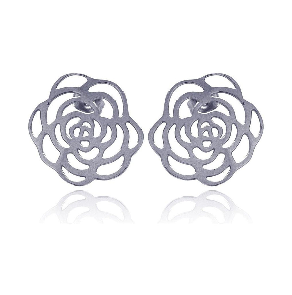 Stainless Steel Flower Outline Stud Earring