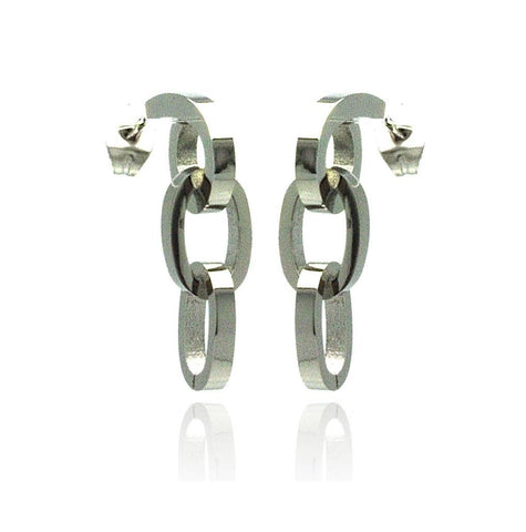 Stainless Steel Open Link Hanging Stud Earring