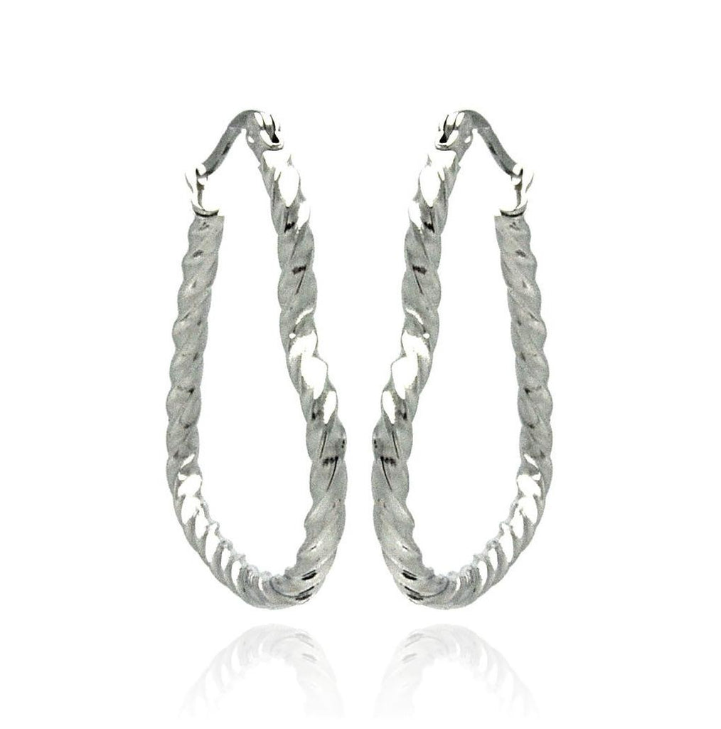 Stainless Steel Twisted Heart Hoop Earring, <b>size: 30mm</b>