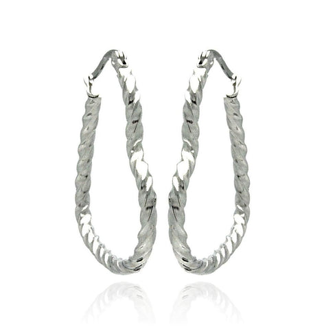 Stainless Steel Twisted Heart Hoop Earring, <b>size: 30mm</b>