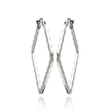 Stainless Steel Open Diamond Shape Hoop Earring, <b>size: 30mm</b>