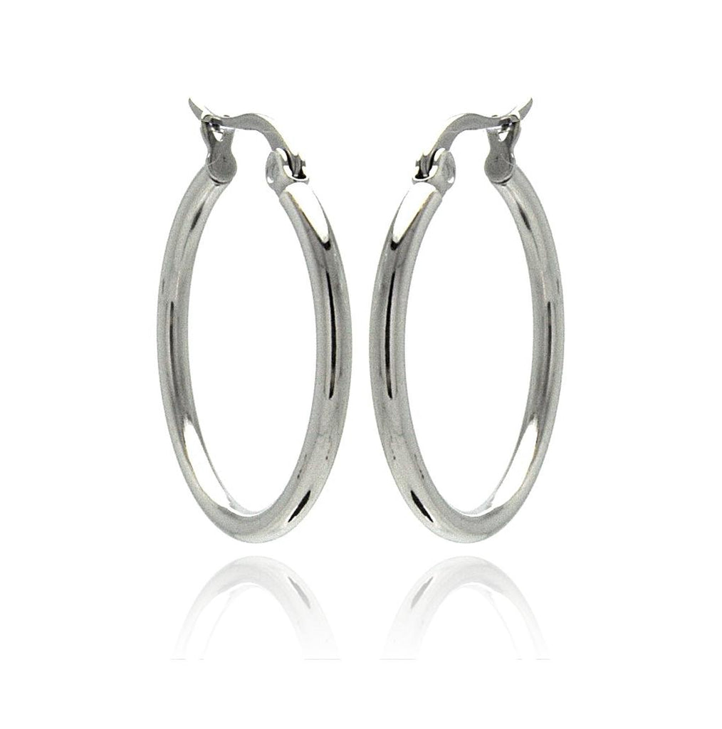 Stainless Steel Plain Round Hoop Earring, <b>size: 14mm</b>