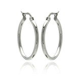 Stainless Steel Plain Round Hoop Earring, <b>size: 14mm</b>