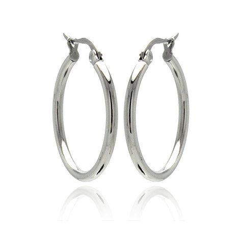 Stainless Steel Plain Round Hoop Earring, <b>size: 14mm</b>