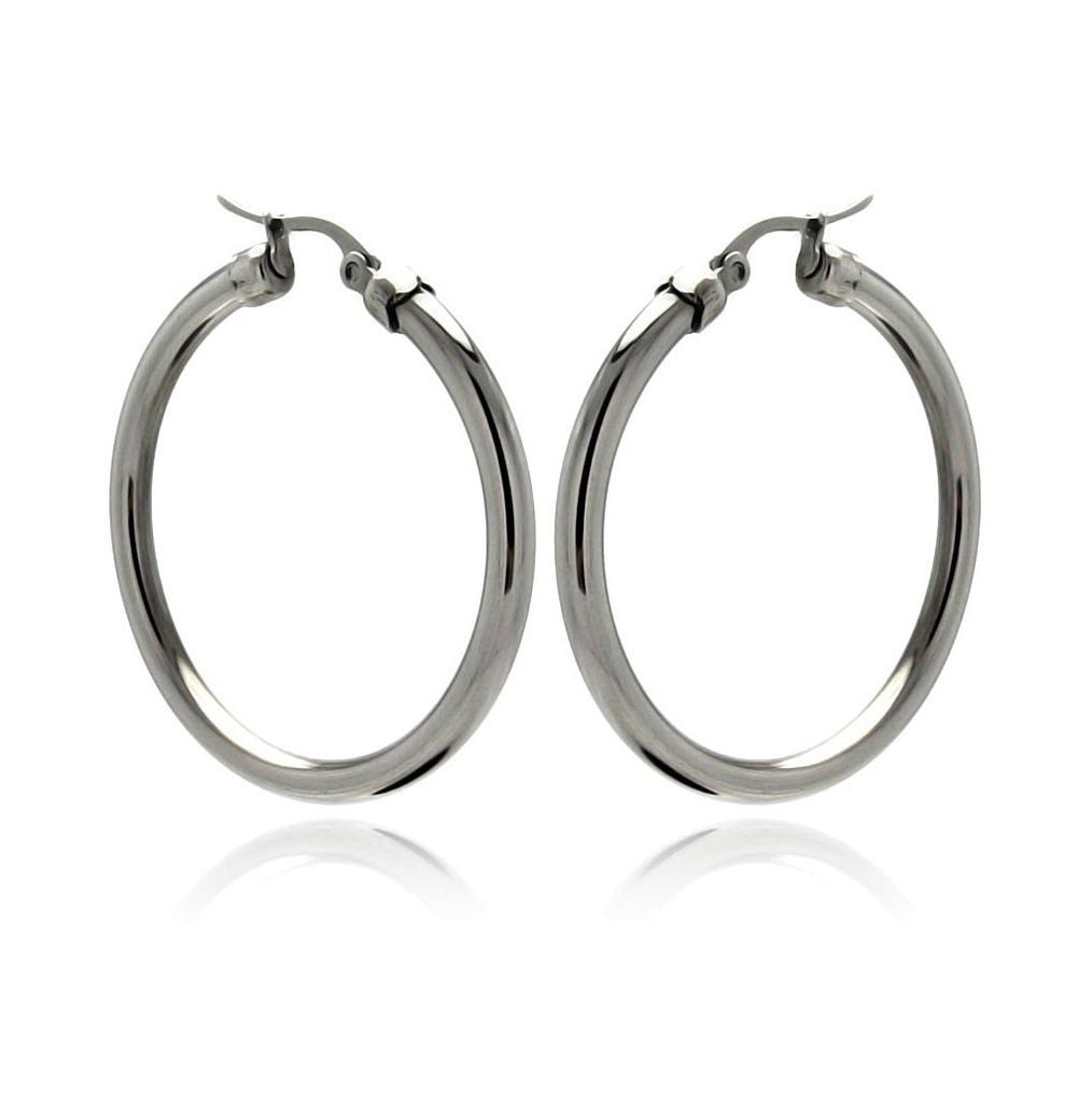 Stainless Steel Plain Hoop Earring, <b>size: 30mm</b>