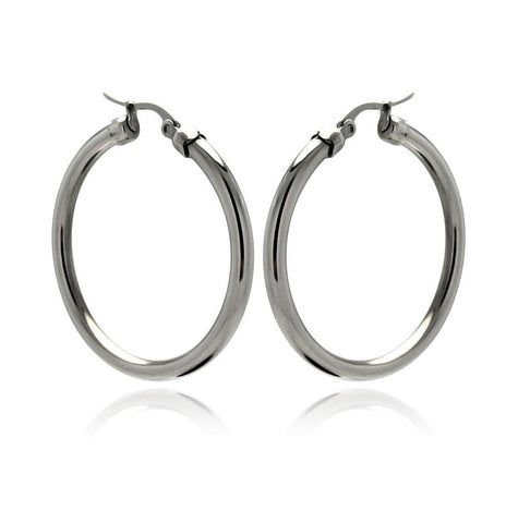 Stainless Steel Plain Hoop Earring, <b>size: 30mm</b>