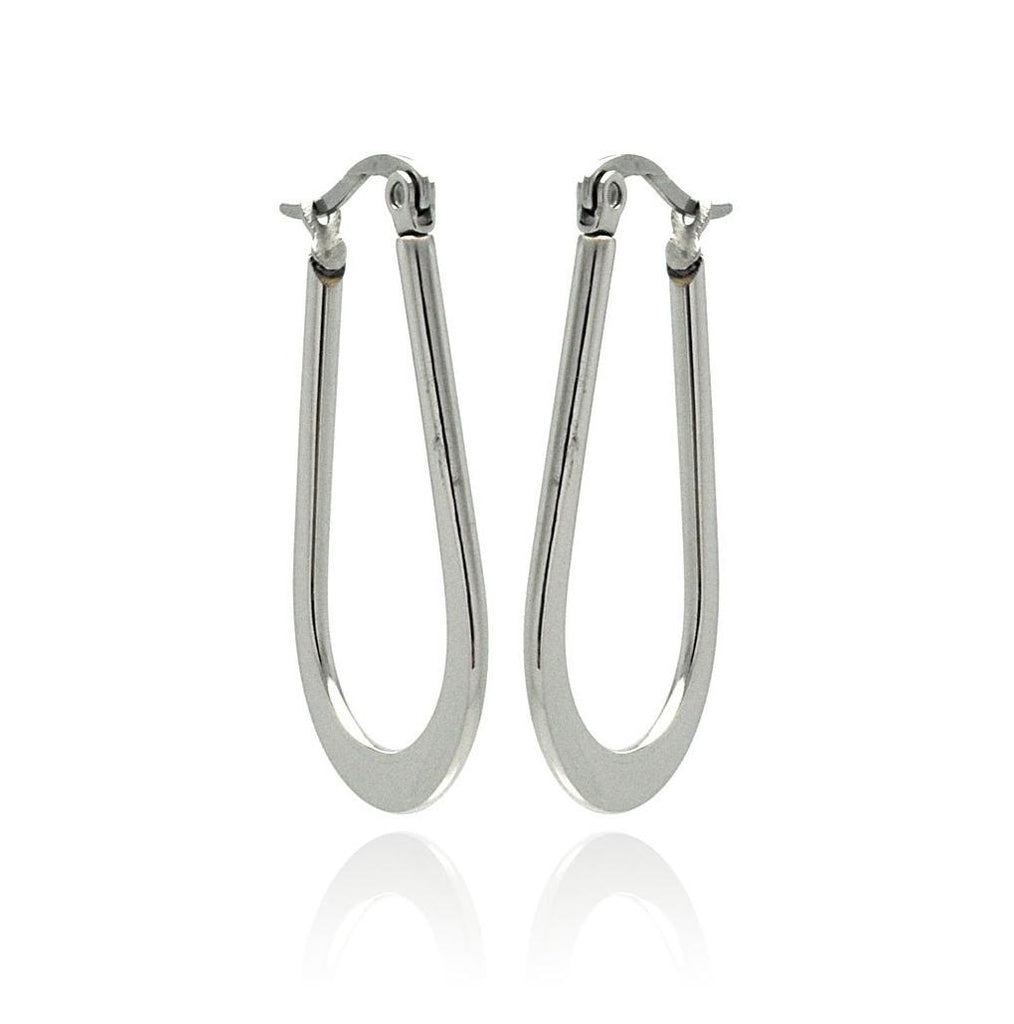 Stainless Steel High Polish Horse Shoe Hoop Earring, <b>size: 30mm</b>