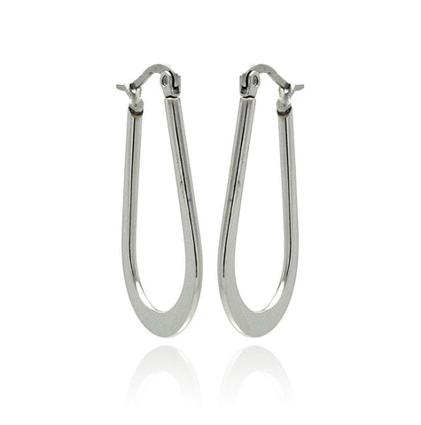 Stainless Steel High Polish Horse Shoe Hoop Earring, <b>size: 30mm</b>