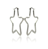 Stainless Steel Star Hoop Earring, <b>size: 40mm</b>