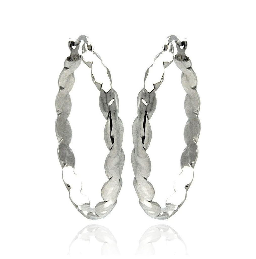 Stainless Steel Wave Hoop Earring, <b>size: 30mm</b>