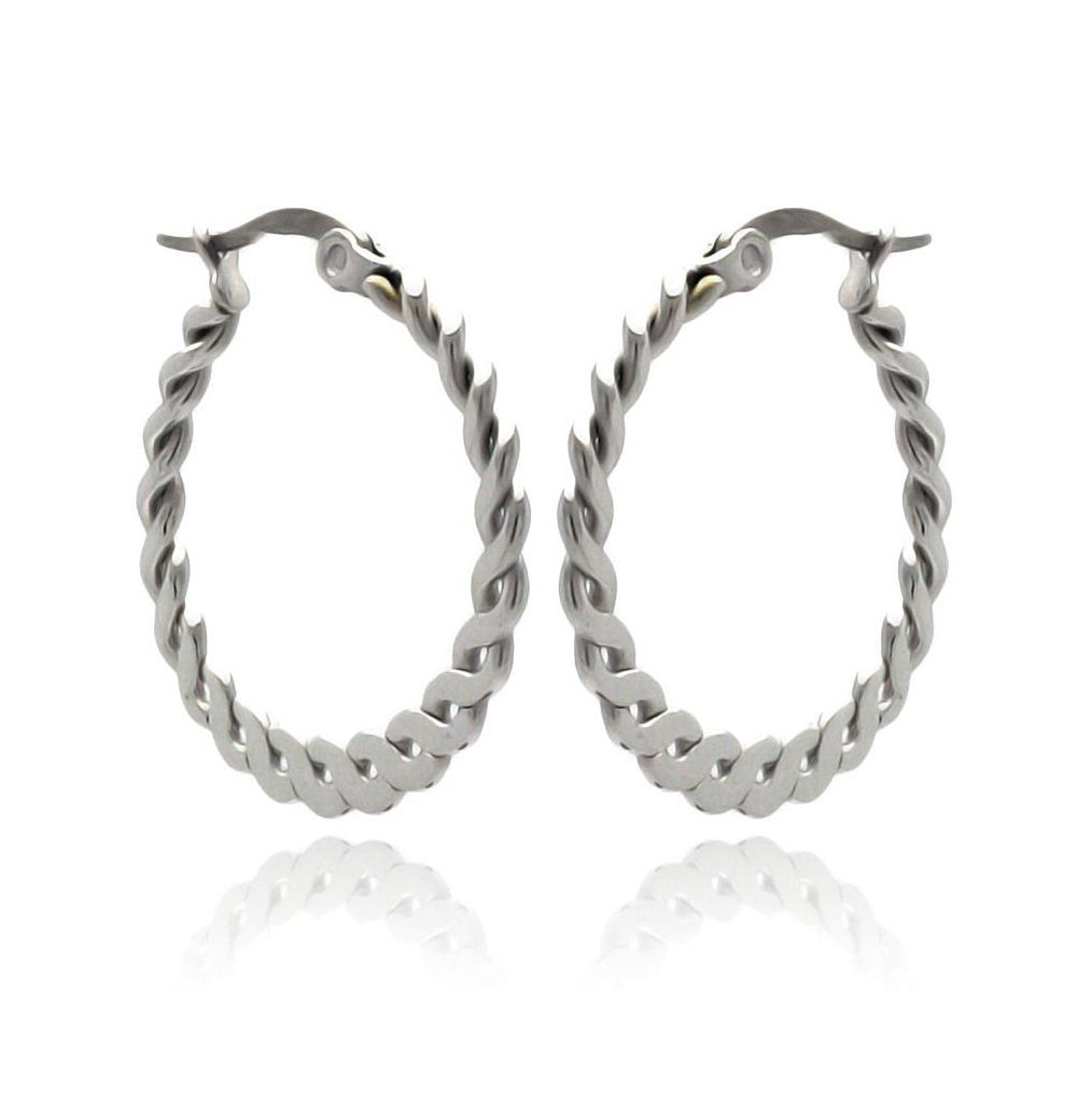 Stainless Steel Twisted Rope Hoop Earring, <b>size: 20mm</b>