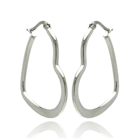 Stainless Steel Heart Hoop Earring, <b>size: 30mm</b>