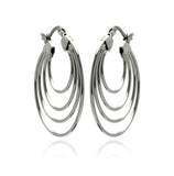 Stainless Steel Multi Hoop Earring, <b>size: 30mm</b>