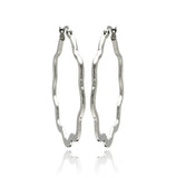 Stainless Steel High Polish Flower Hoop Earring, <b>size: 30mm</b>