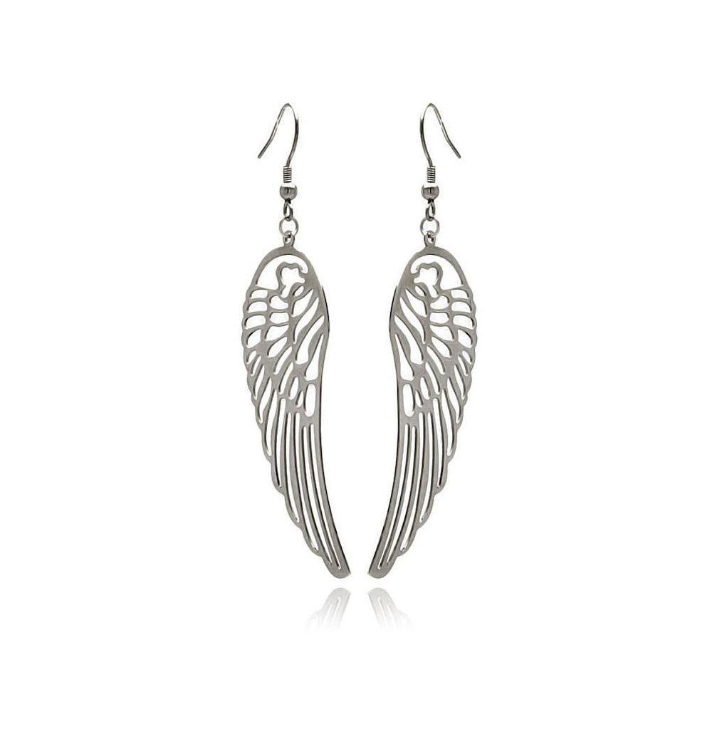 Stainless Steel Open Angel Wings Hook Earring