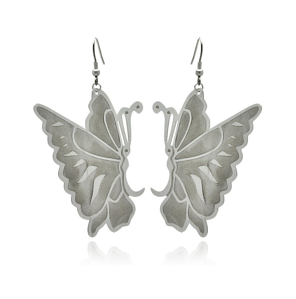 Stainless Steel Butterfly Hook Earring