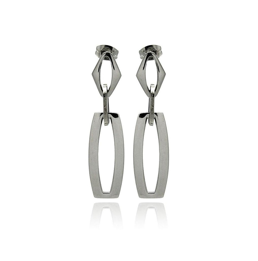 Stainless Steel Open Link Hanging Stud Earring