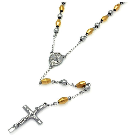 Stainless Steel Gold Plated Two Tone Rosary