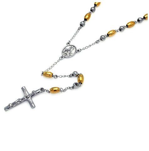 Stainless Steel Gold Plated Two Tone Rosary