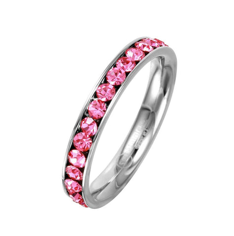 Stainless Steel Cz Eternity Band June, <b>size: 5</b>