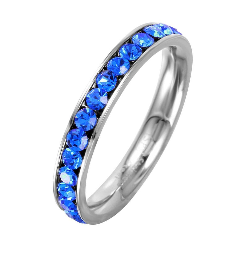 Stainless Steel Cz Eternity Band September, <b>size: 5</b>