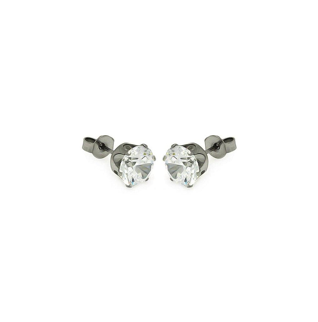 Stainless Steel Round Clear Cz Stud Earring, <b>size: 3mm</b>