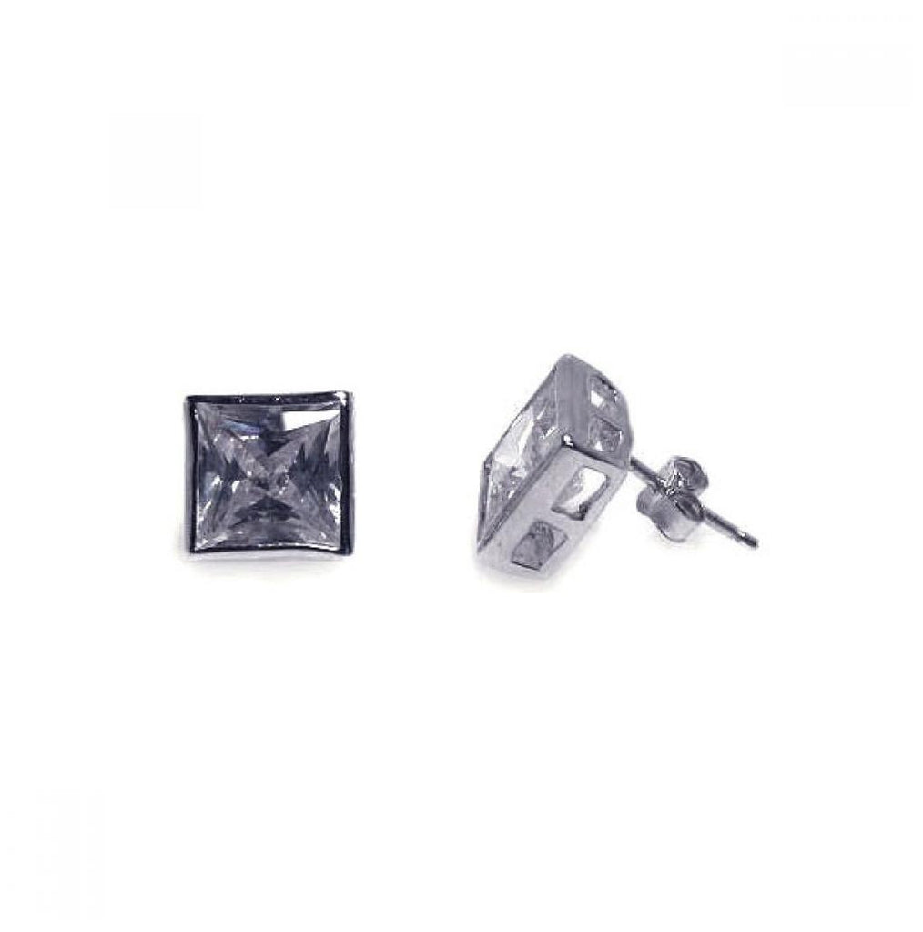 .925 Sterling Silver Cz Stud Earring