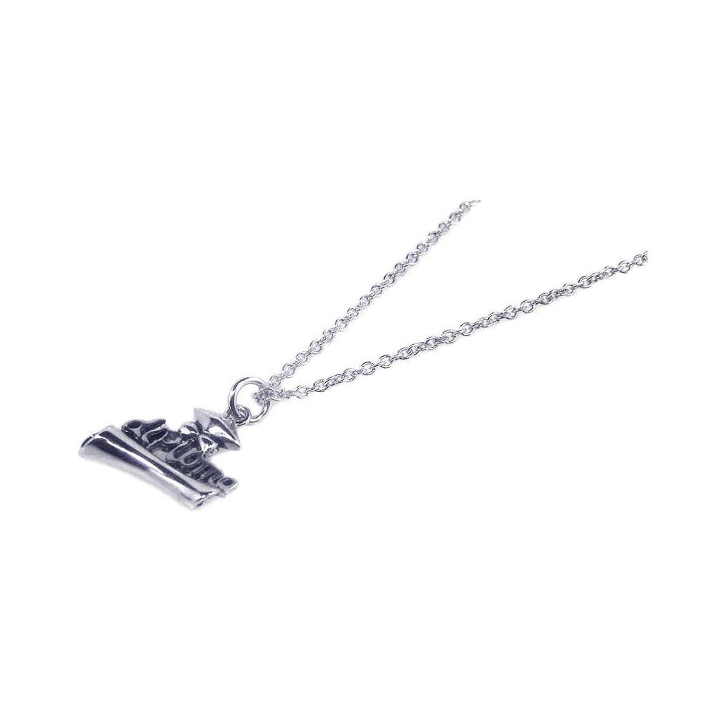 .925 Sterling Silver Rhodium Plated Diploma Pendant Necklace