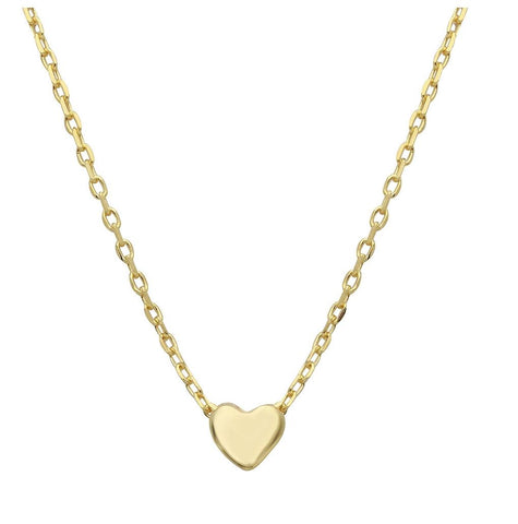 .925 Sterling Silver Gold Plated Small Heart Necklace