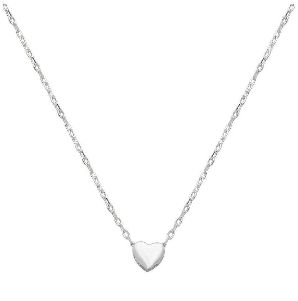 .925 Sterling Silver Rhodium Plated Small Heart Necklace