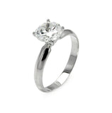 .925 Sterling Silver Rhodium Plated Solitaire Cz Ring, <b>size: 5</b>