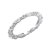 .925 Sterling Silver Rhodium Plated Cz Stackable Ring, <b>size: 5</b>