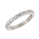 .925 Sterling Silver Rhodium Plated Cz Stackable Eternity Ring, <b>size: 5</b>