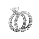 .925 Sterling Silver Rhodium Plated Cz Stackable Engagement Ring Set, <b>size: 5</b>