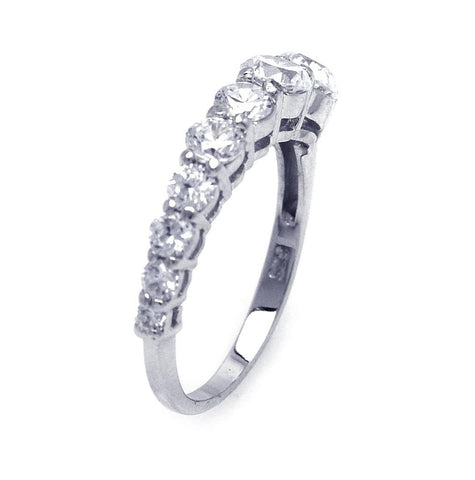 .925 Sterling Silver Rhodium Plated Cz Ring, <b>size: 5</b>