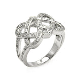 .925 Sterling Silver Rhodium Plated Cz Intertwined Ring, <b>size: 5</b>