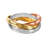 .925 Sterling Silver Rhodiumgold& Rose Gold Plated Movable Ring, <b>size: 5</b>