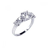 .925 Sterling Silver Rhodium Plated 5 Set Cz Stone Ring, <b>size: 5</b>