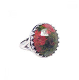 .925 Sterling Silver Rhodium Plated Red Stone Ring, <b>size: 5</b>