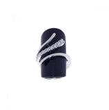 .925 Sterling Silver Rhodium Plated Black Stone Cz Wrap Ring, <b>size: 5</b>