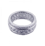 .925 Sterling Silver Rhodium Plated Cz Eternity Channel Ring, <b>size: 5</b>