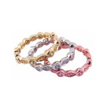 .925 Sterling Silver Rhodium, Gold & Rose Gold Plated Multi Color Cz Stackable Ring, <b>size: 5</b>